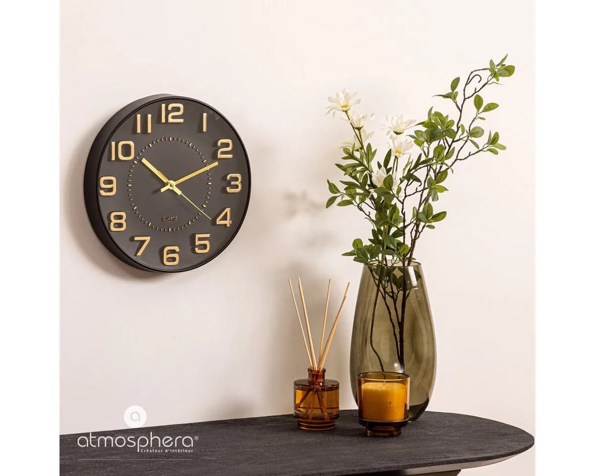 Atmosphera Wanduhr DORIS 30 cm Modernes 3D-Ziffernblatt Leiser Mechanismus