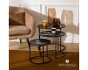 Atmosphera NOAN Beistelltisch 3er-Set Schwarz Metall Bild 1