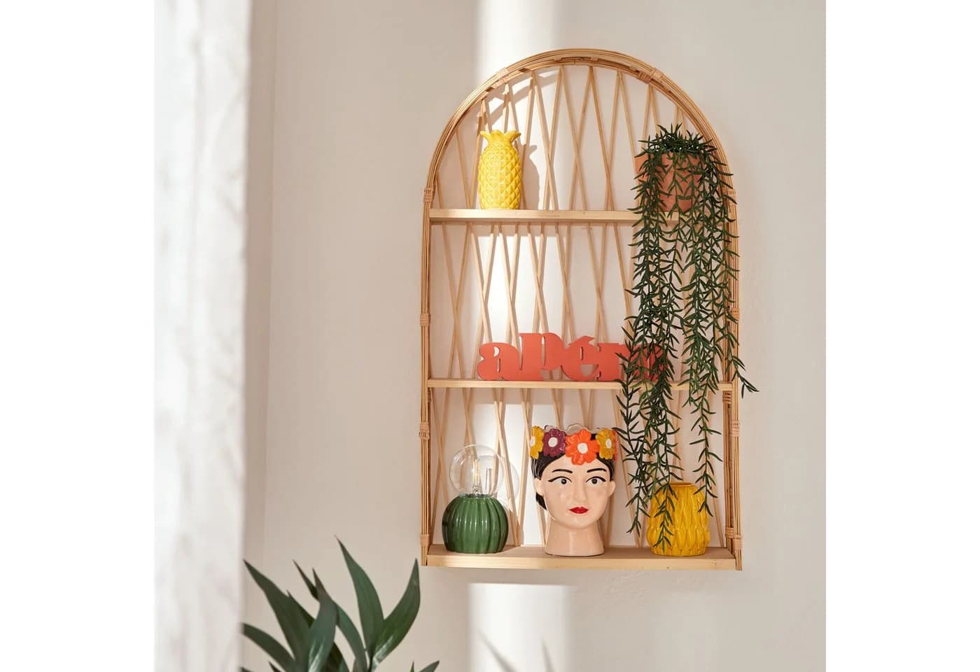 Atmosphera Wandregal Bogen ANAHI Braun MDF