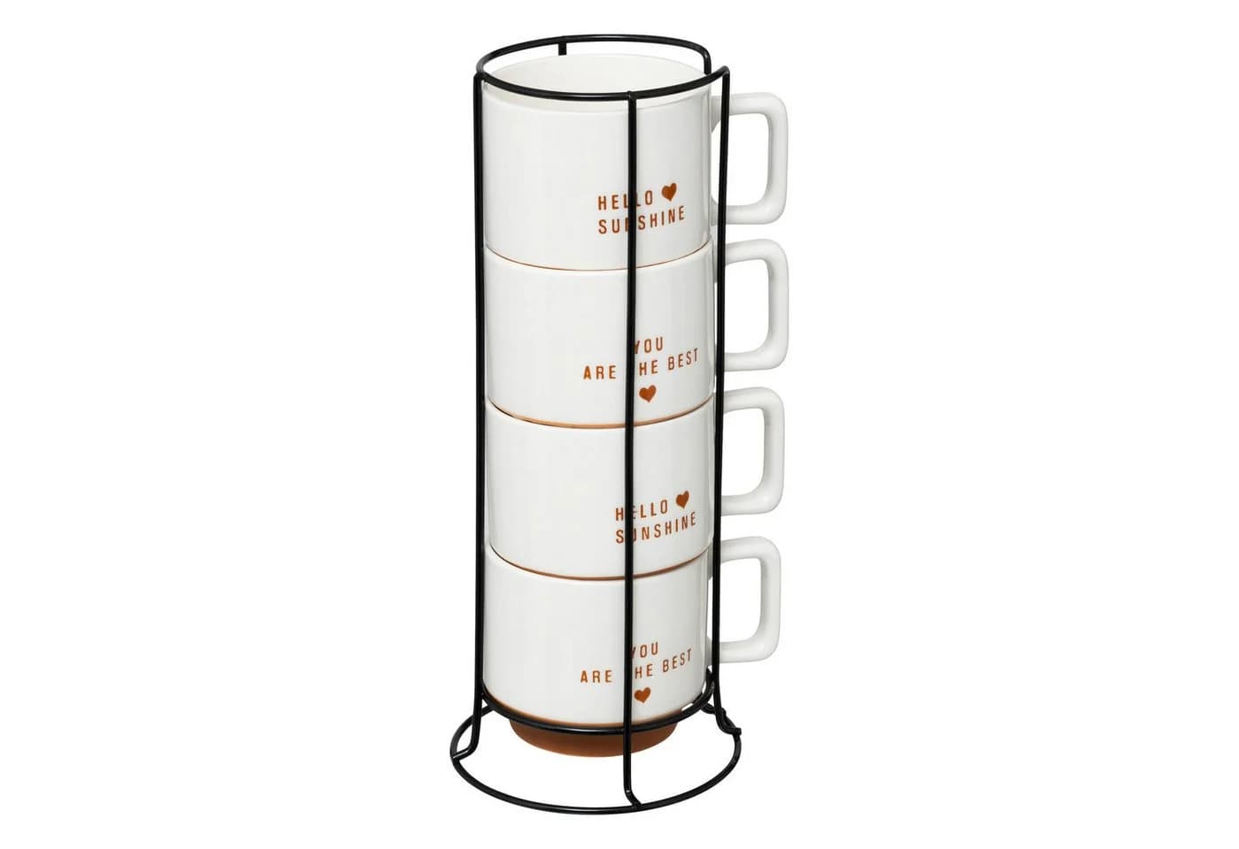 Secret de Gourmet Porzellanbecher-Set HELLO mit Metallständer, 4x300ml, Keramik - Bild 2