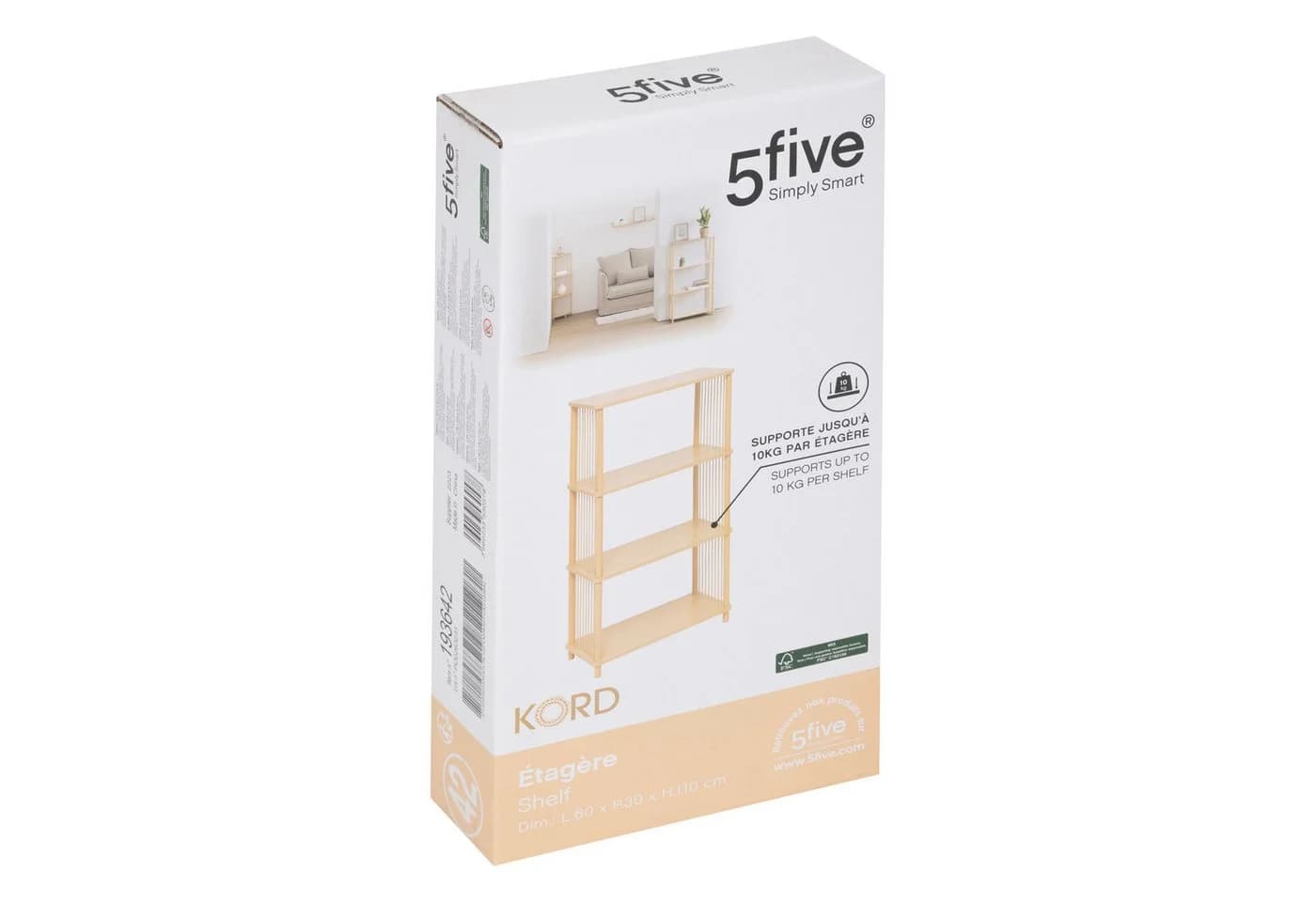 5five Simply Smart Bücherregal KORD Braun MDF