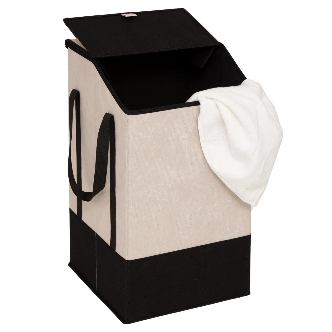 5five Simply Smart Wäschekorb BICOL mit Reißverschluss 45 l Beige/Anthrazit - Bild 3