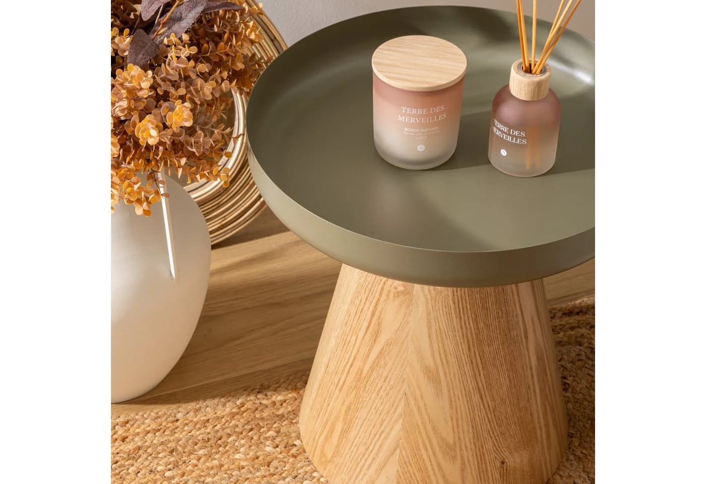 Atmosphera Créateur d'intérieur Beistelltisch HERCYNA 40 cm Grün/Beige - Bild 3