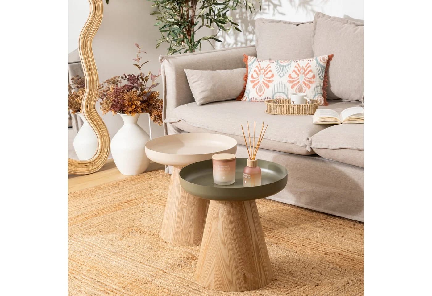 Atmosphera Créateur d'intérieur Beistelltisch HERCYNA 40 cm Grün/Beige - Bild 4