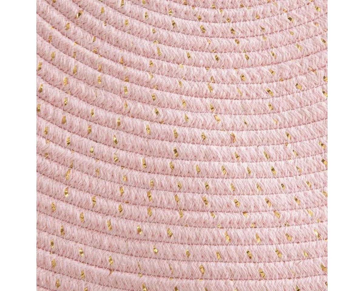 Atmosphera Lurex Teppich Rosa Rund 90 cm mit Fransen - Bild 3