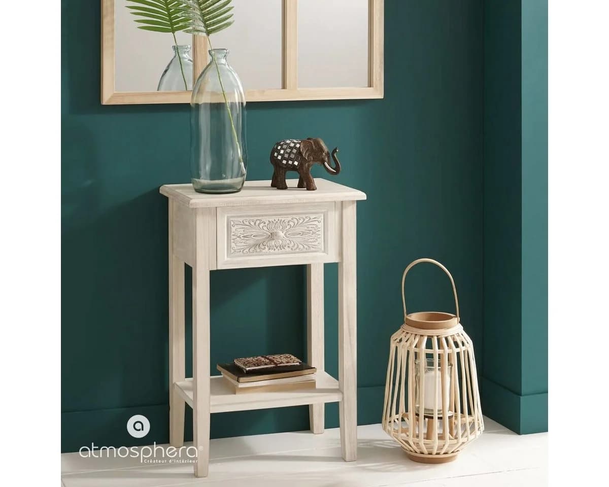 Atmosphera Kerzenlaterne Rattan NATURAL mit Griff