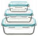5five Simply Smart Frischhaltedosen-Set 3-tlg. Glas Blau Bild 2
