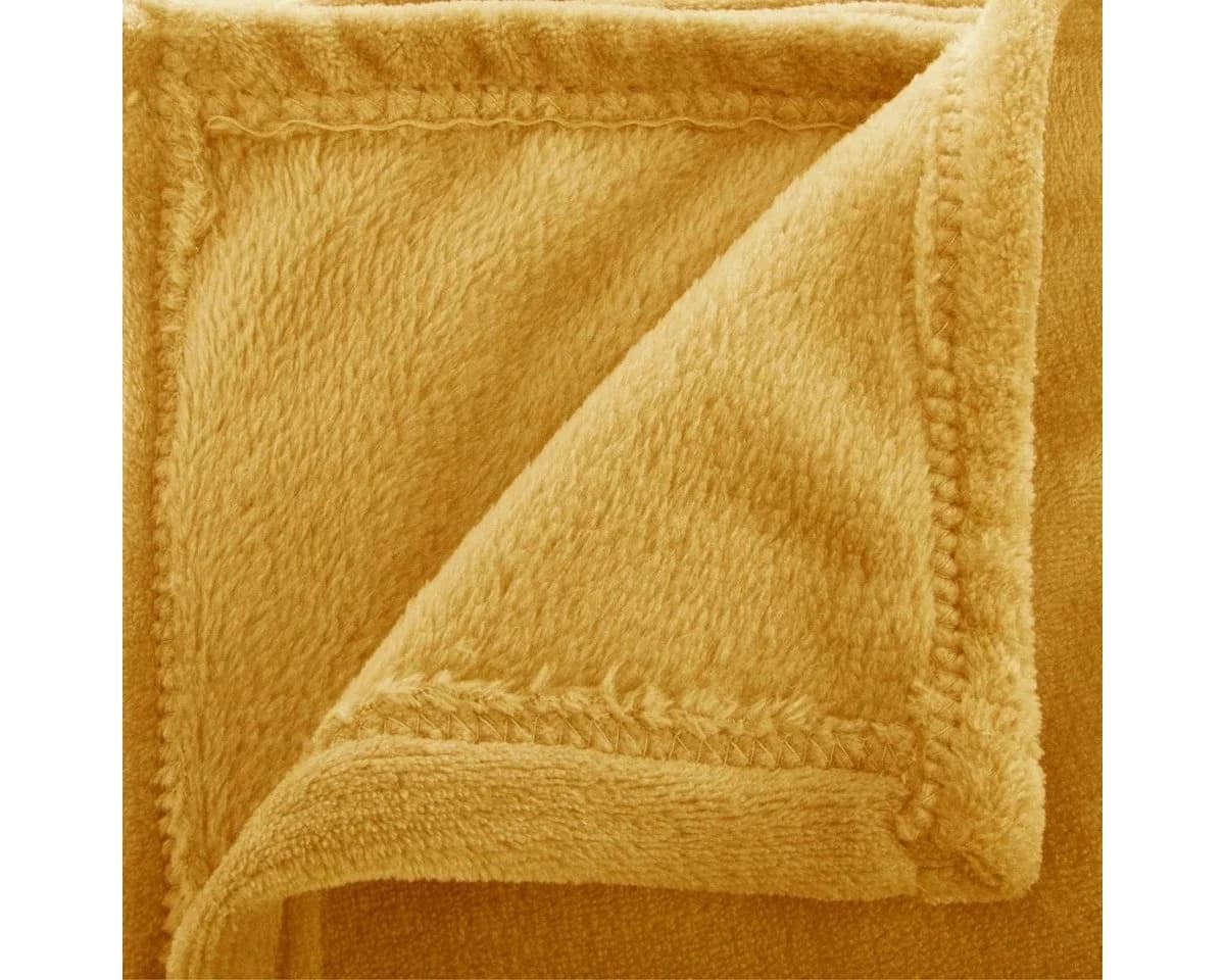 Atmosphera Wohndecke UNI 180x230 cm Gelb Polyester Fleecedecke - Bild 3