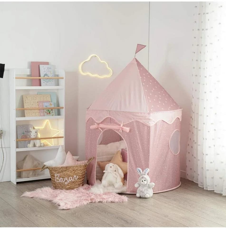 Atmosphera Spielzelt für Kinder Rosa Schloss-Design Polyester