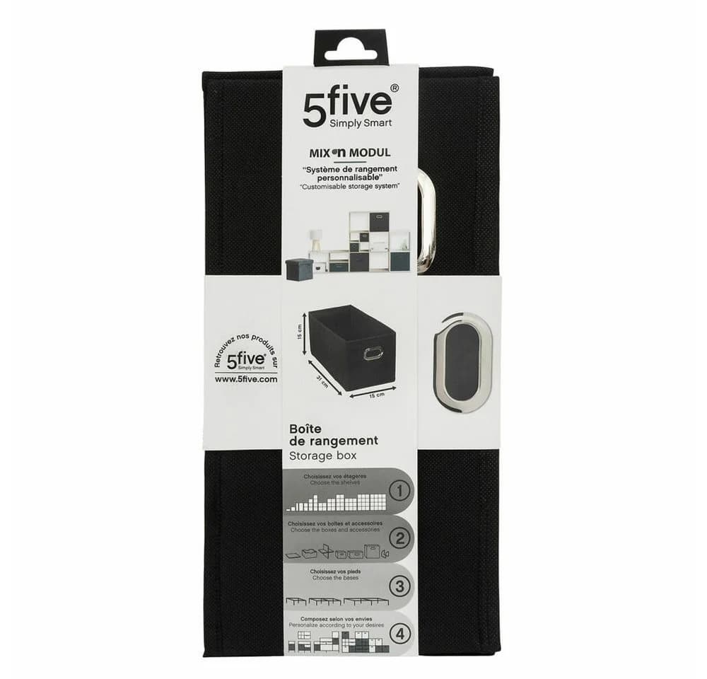 5five Simply Smart Aufbewahrungskorb Mix N Modul Schwarz 15 x 31 cm - Bild 3