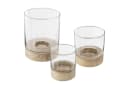 Atmosphera Kerzenhalter-Set 3-tlg. Glas mit Holzuntersetzern Bild 2