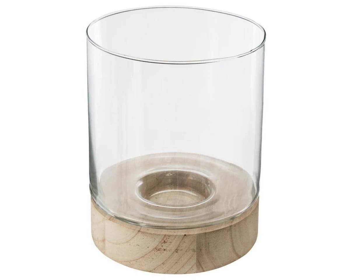 Atmosphera Kerzenhalter-Set 3-tlg. Glas mit Holzuntersetzern - Bild 5