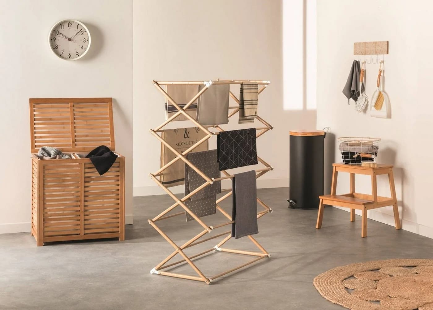 5five Simply Smart Wäschekorb SICELA Bambus Doppelkammer mit Abdeckung - Bild 5