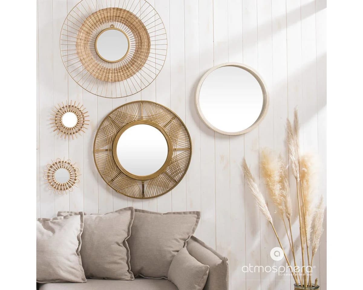 Atmosphera Créateur d'intérieur Wandspiegel Boho Bambusrahmen 70 cm - Bild 3