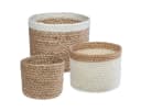 Atmosphera Aufbewahrungskorb Set 3-tlg. Jute Rund Weiß/Schwarz Bild 2
