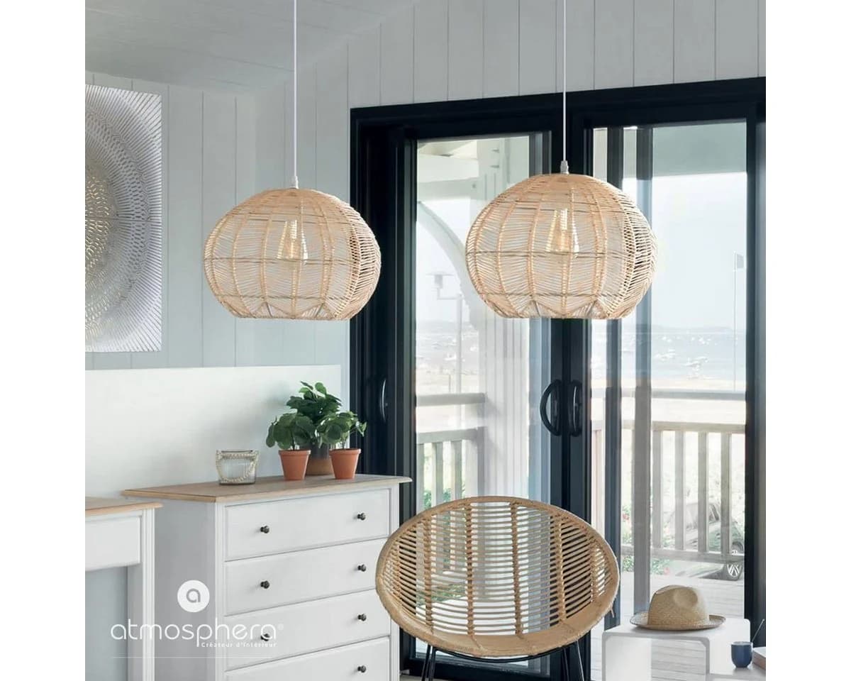 Atmosphera Créateur d'intérieur Pendelleuchte KITA Rattan Ø 38 cm - Bild 3