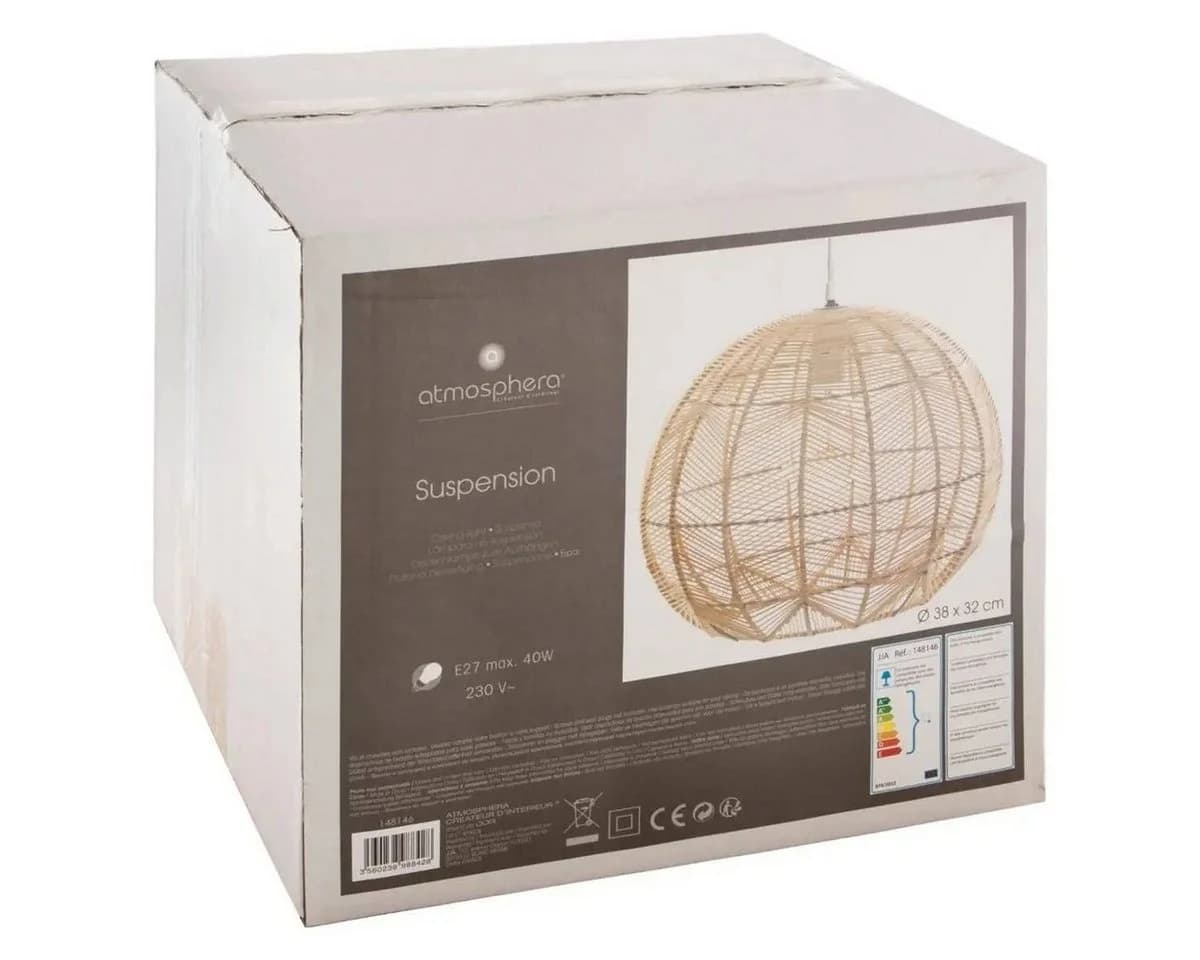 Atmosphera Créateur d'intérieur Pendelleuchte KITA Rattan Ø 38 cm - Bild 4