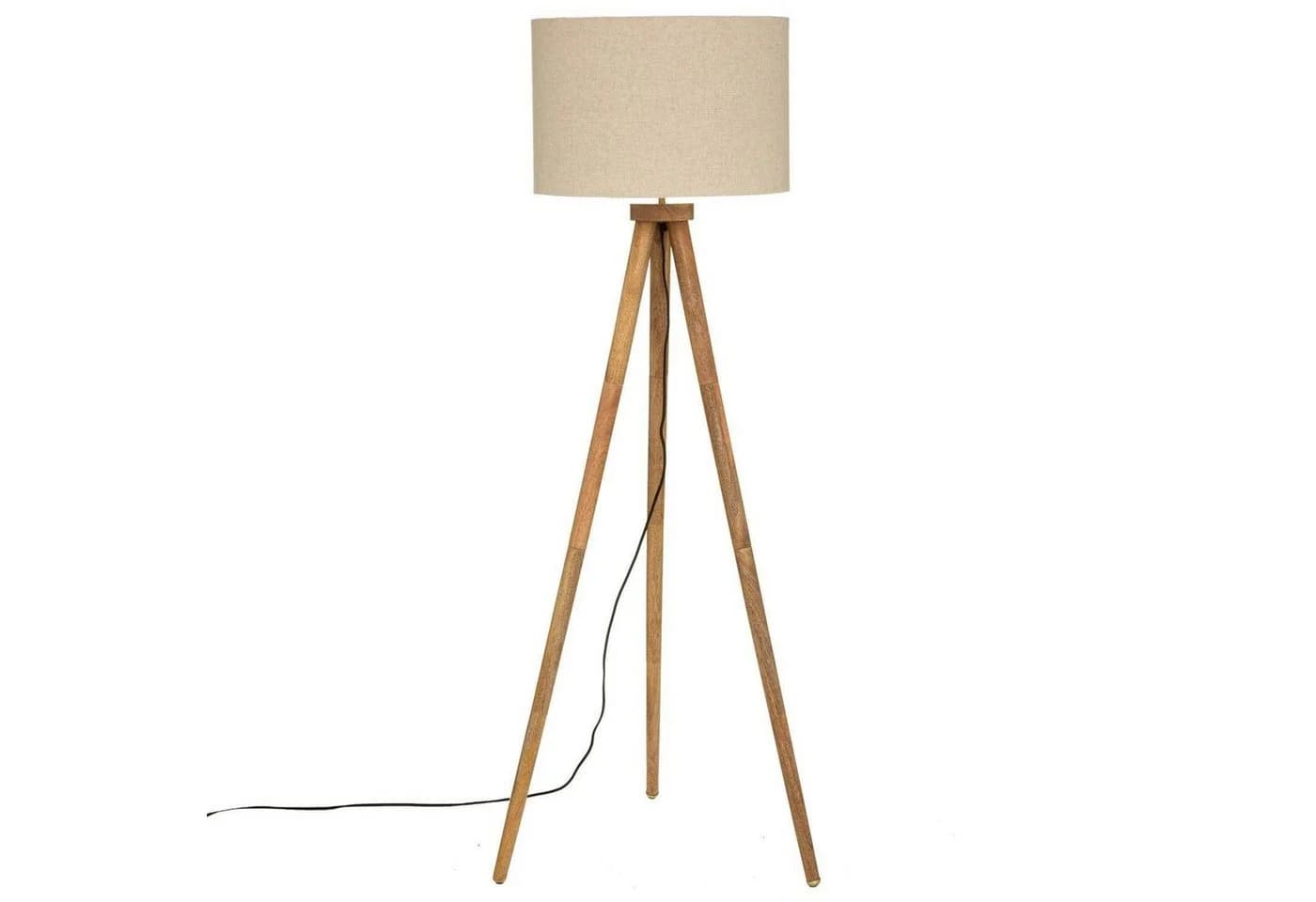 Atmosphera Stehlampe OLGA Dreibein Beige Schwarz Mangoholz - Bild 2