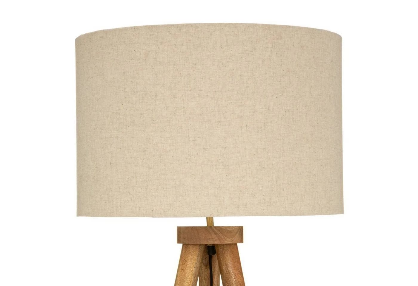 Atmosphera Stehlampe OLGA Dreibein Beige Schwarz Mangoholz - Bild 3