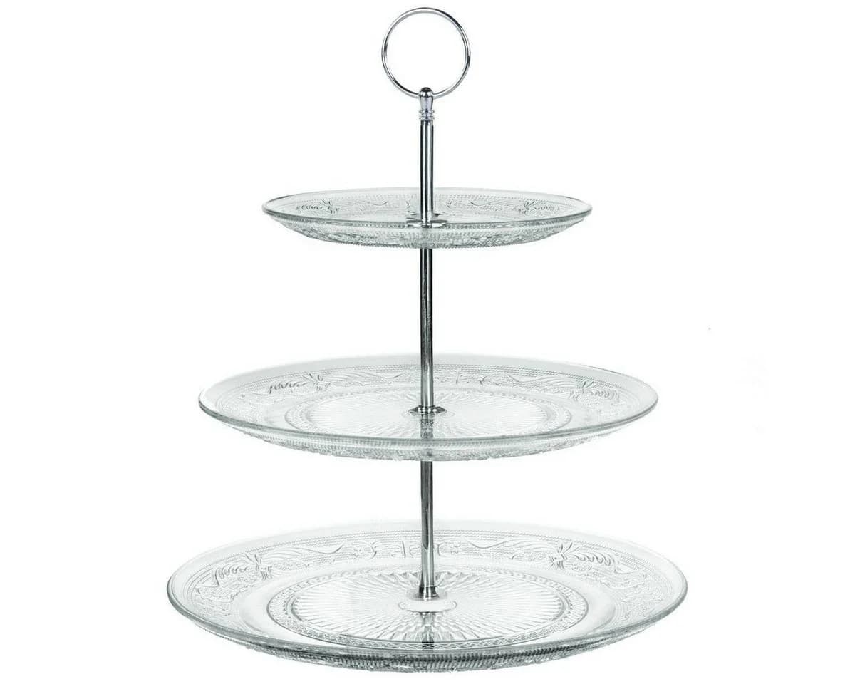 Secret de Gourmet Servierständer Etagere aus Glas RENAISSANCE 3 Ebenen
