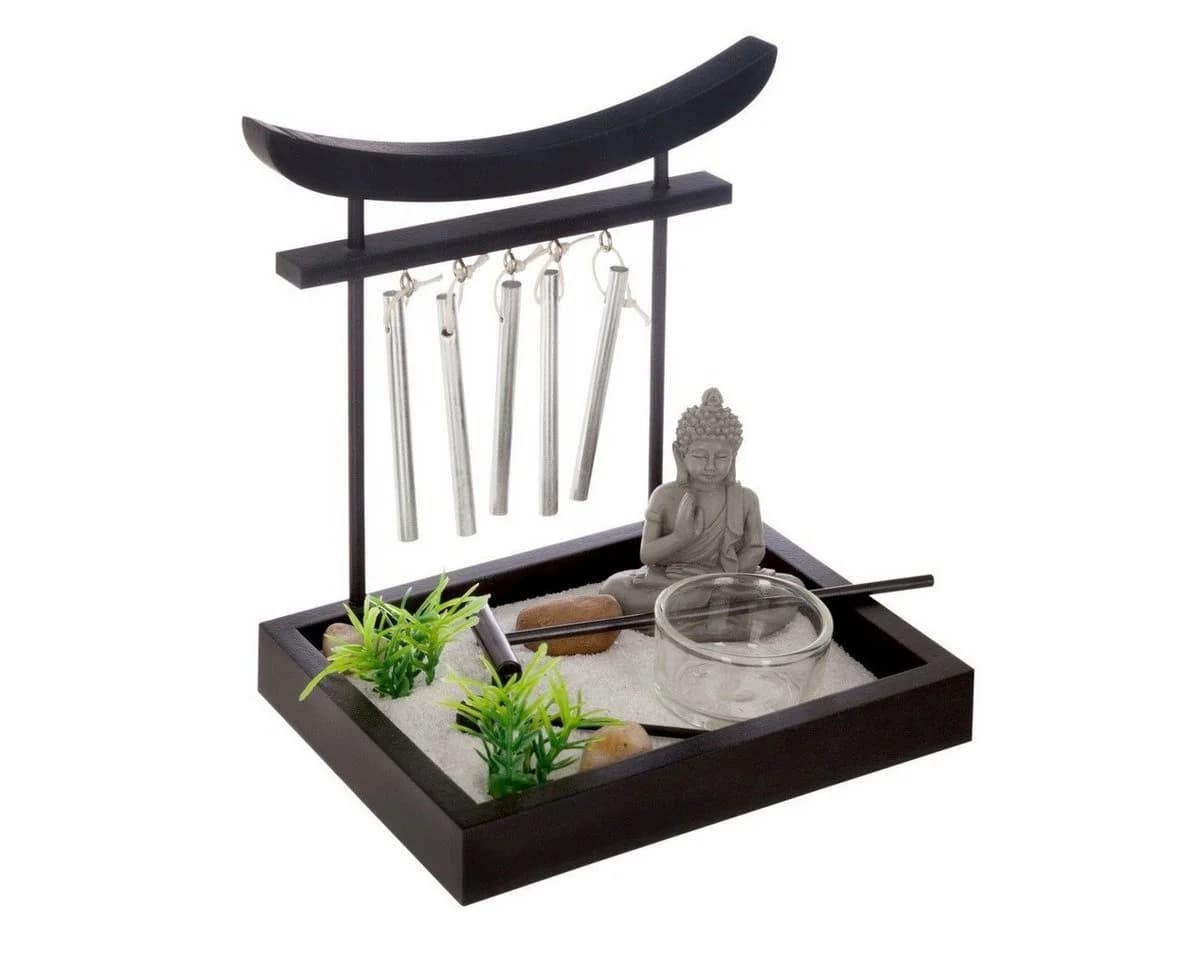 Divya Zen-Garten aus Holz 15x12, schwarz
