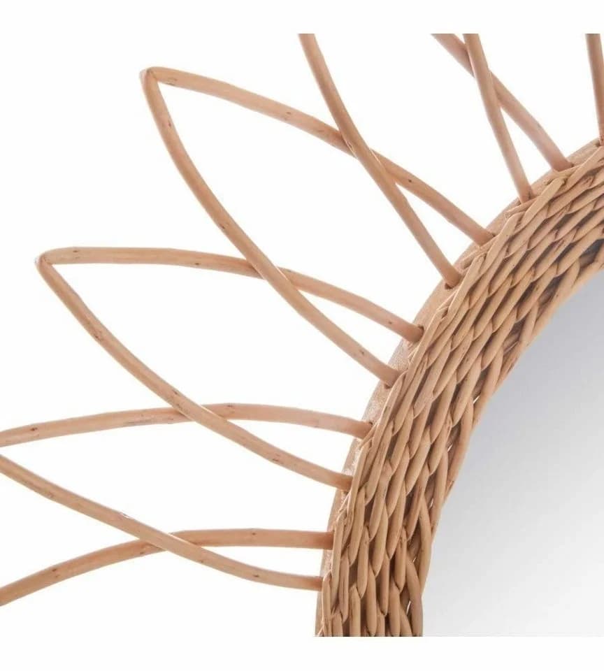 Atmosphera Wandspiegel SONNE Rattan Braun Ø 50 cm