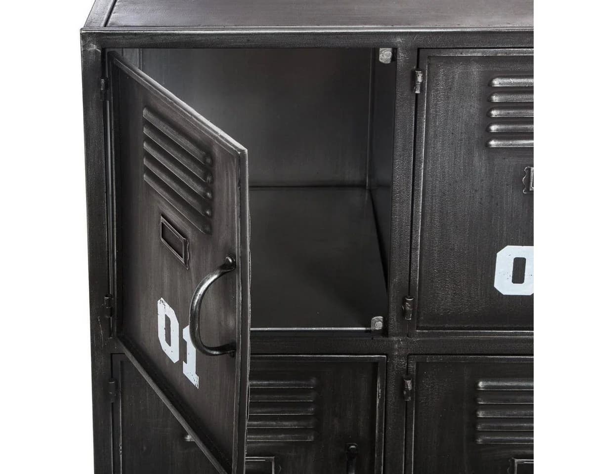 Atmosphera Créateur d'intérieur Regal Metallschrank Schwarz/Weiß Industrial