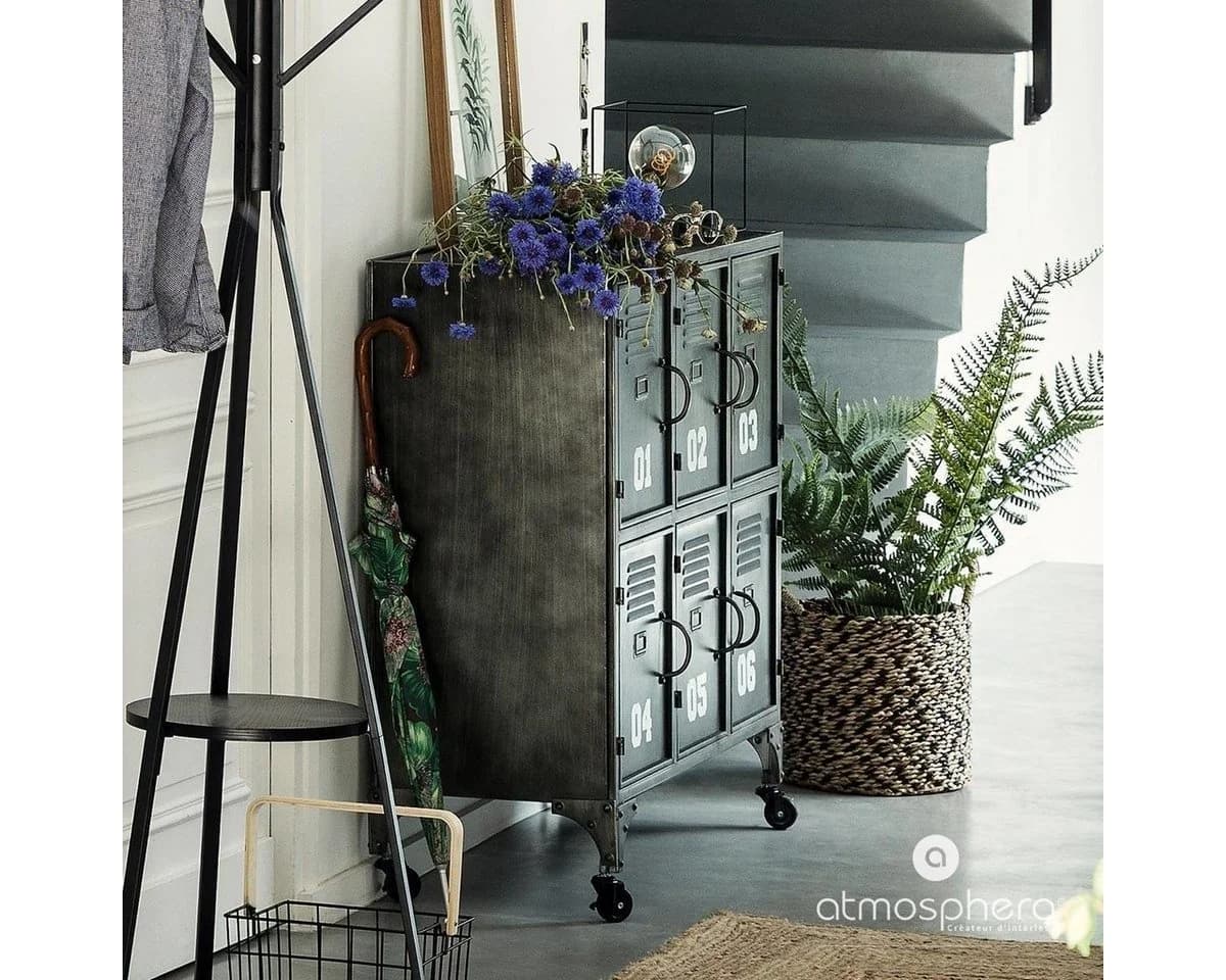 Atmosphera Créateur d'intérieur Regal Metallschrank Schwarz/Weiß Industrial - Bild 5