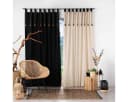 Douceur d'intérieur Vorhang mit Hosenträgern und Quasten Beige/Schwarz Bild 1