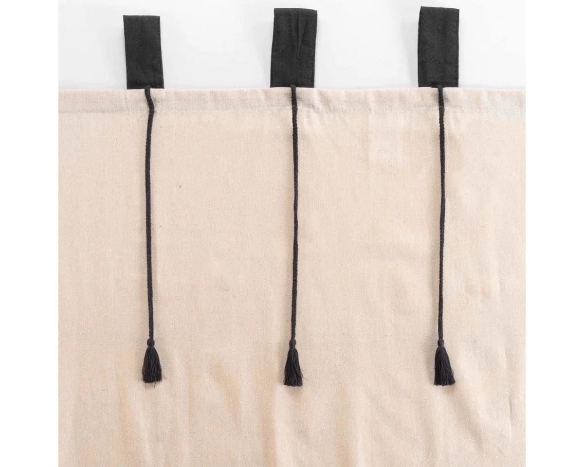 Douceur d'intérieur Vorhang mit Hosenträgern und Quasten Beige/Schwarz - Bild 4
