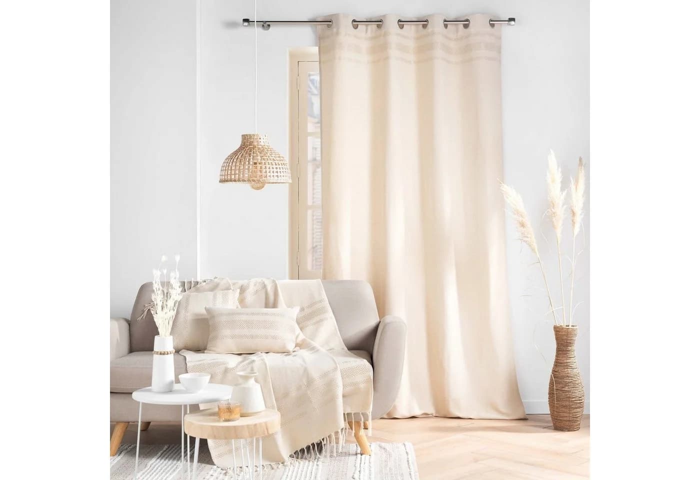 Douceur d'intérieur Dekokissen Beige Baumwolle