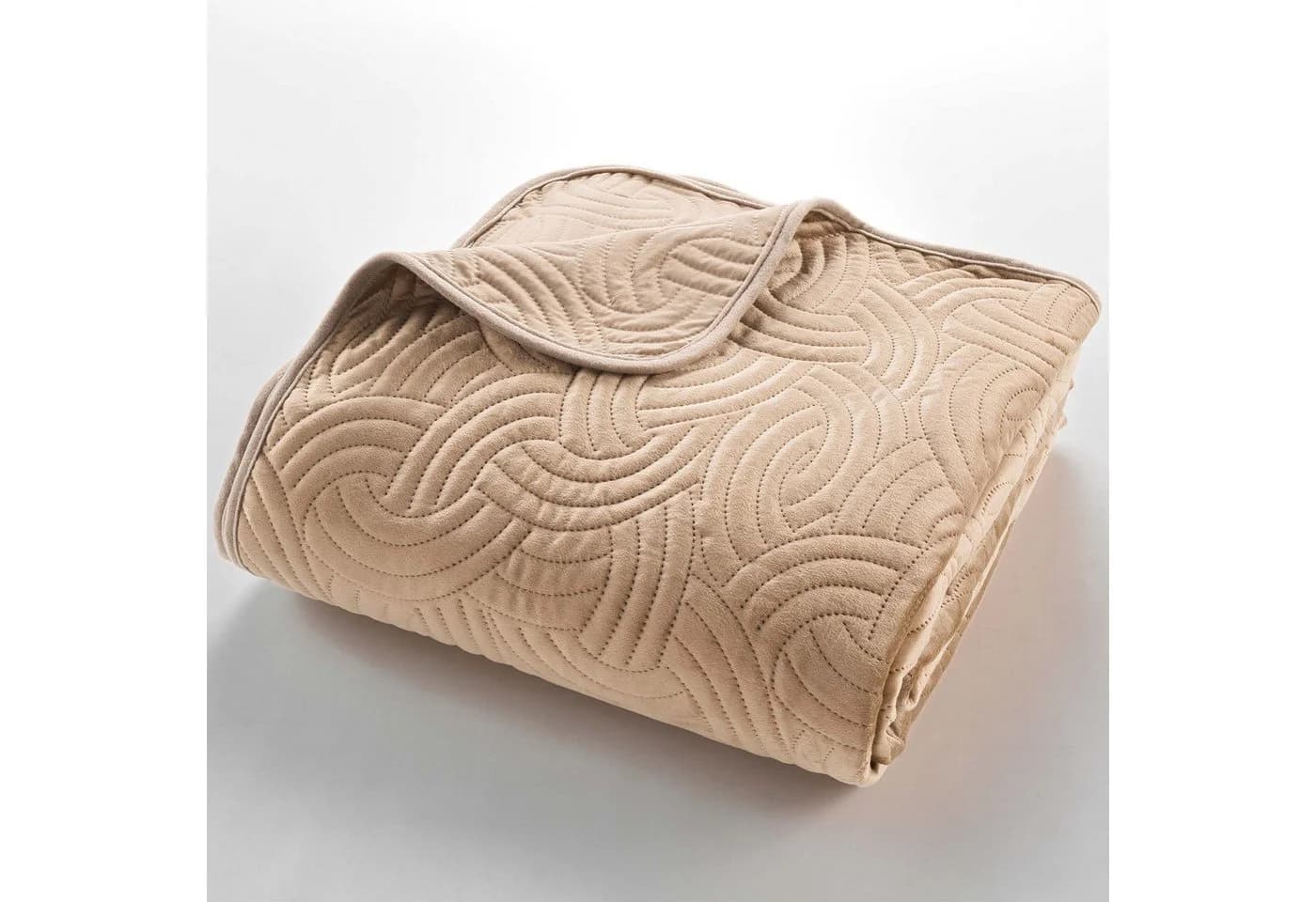 Douceur d'intérieur Tagesdecke Beige Polyester 220x240 cm mit 2 Kissenbezügen