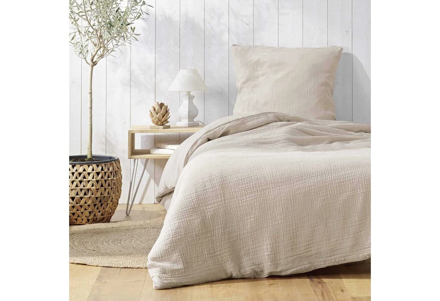 Douceur d'intérieur Bettwäsche Set ANGELIA Beige Baumwolle 140x200 cm
