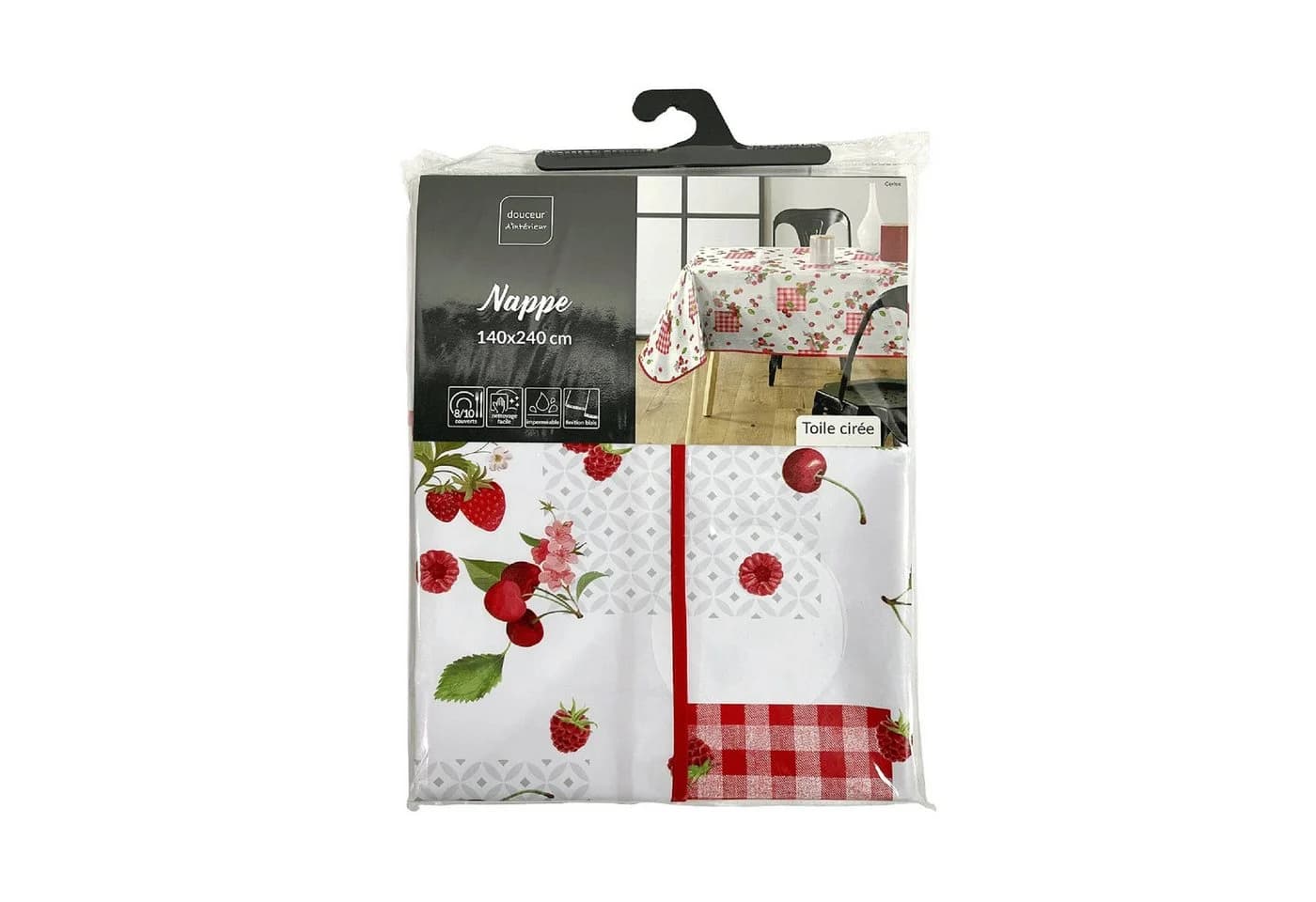 Douceur d'intérieur Tischdecke CERISE Rot 100% PVC