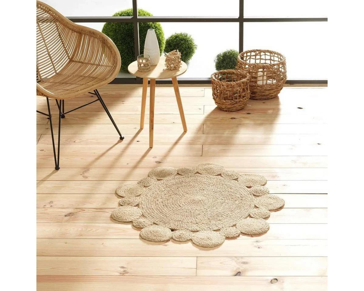 Douceur d'intérieur Teppich Boho-Stil Braun Jute