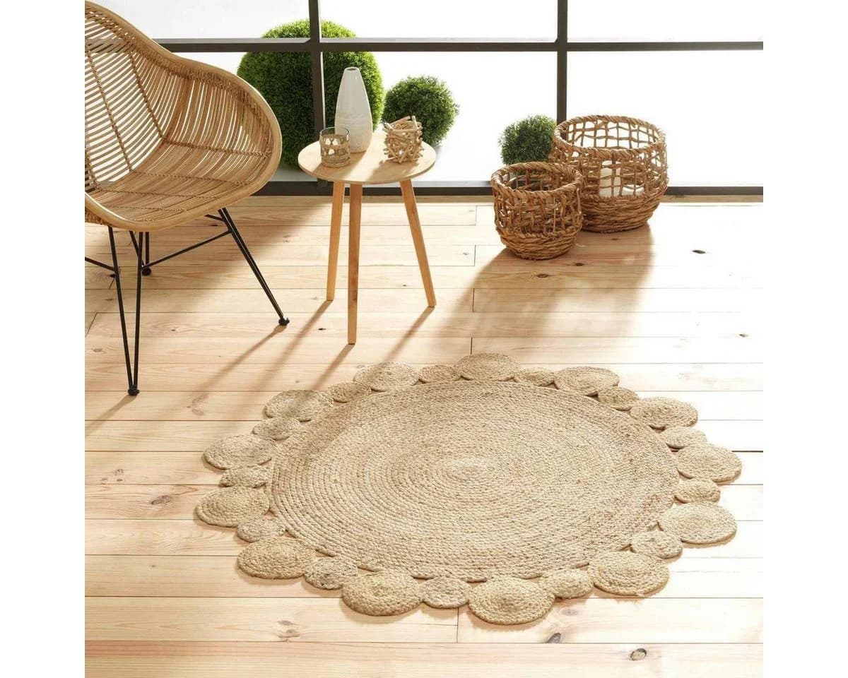 Douceur d'intérieur Teppich aus Jute CORDOU, rund, braun