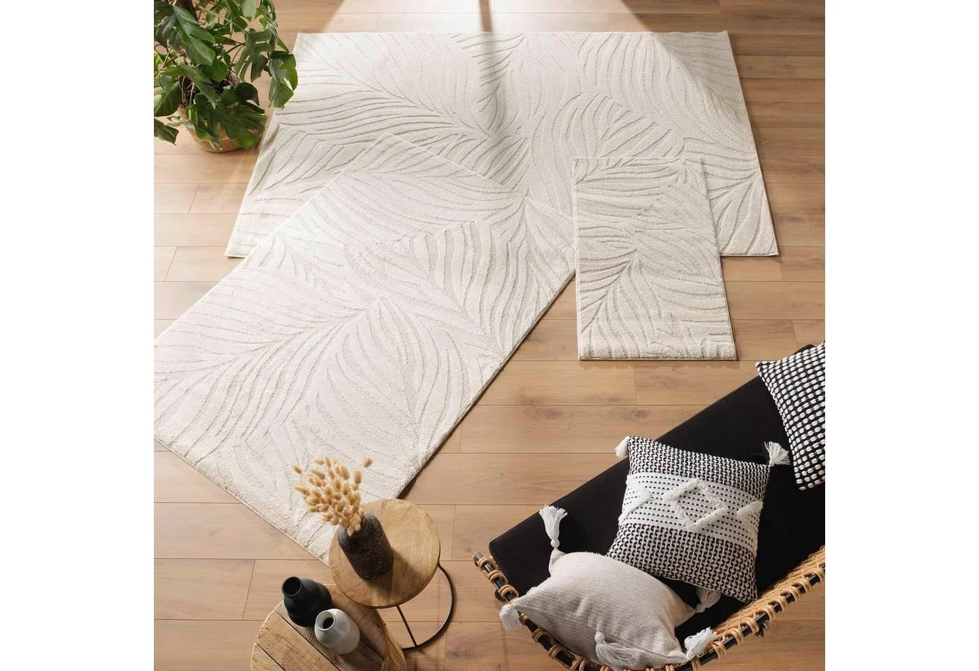 Douceur d'intérieur Teppich ANKARA Beige Blattmuster