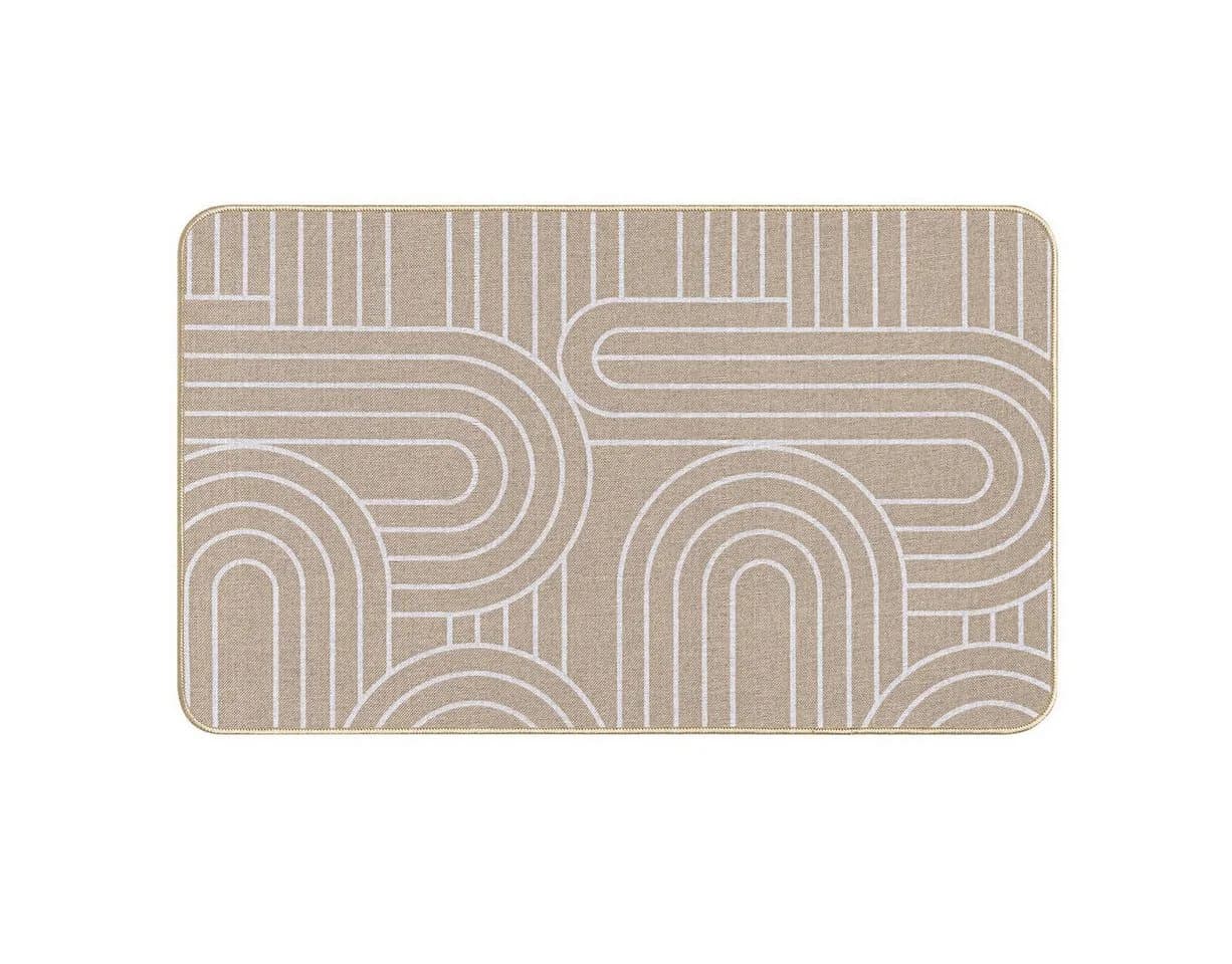 Douceur d'intérieur Teppich 45x75 cm Beige/Weiß Geometrisches Muster - Bild 2
