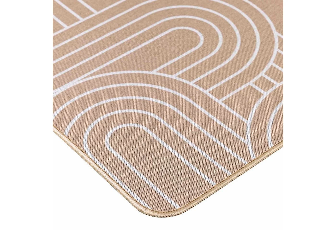 Douceur d'intérieur Teppich 45x75 cm Beige/Weiß Geometrisches Muster - Bild 3