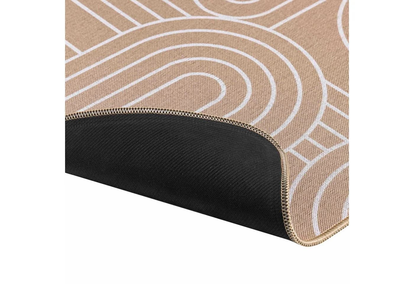 Douceur d'intérieur Teppich 45x75 cm Beige/Weiß Geometrisches Muster - Bild 4