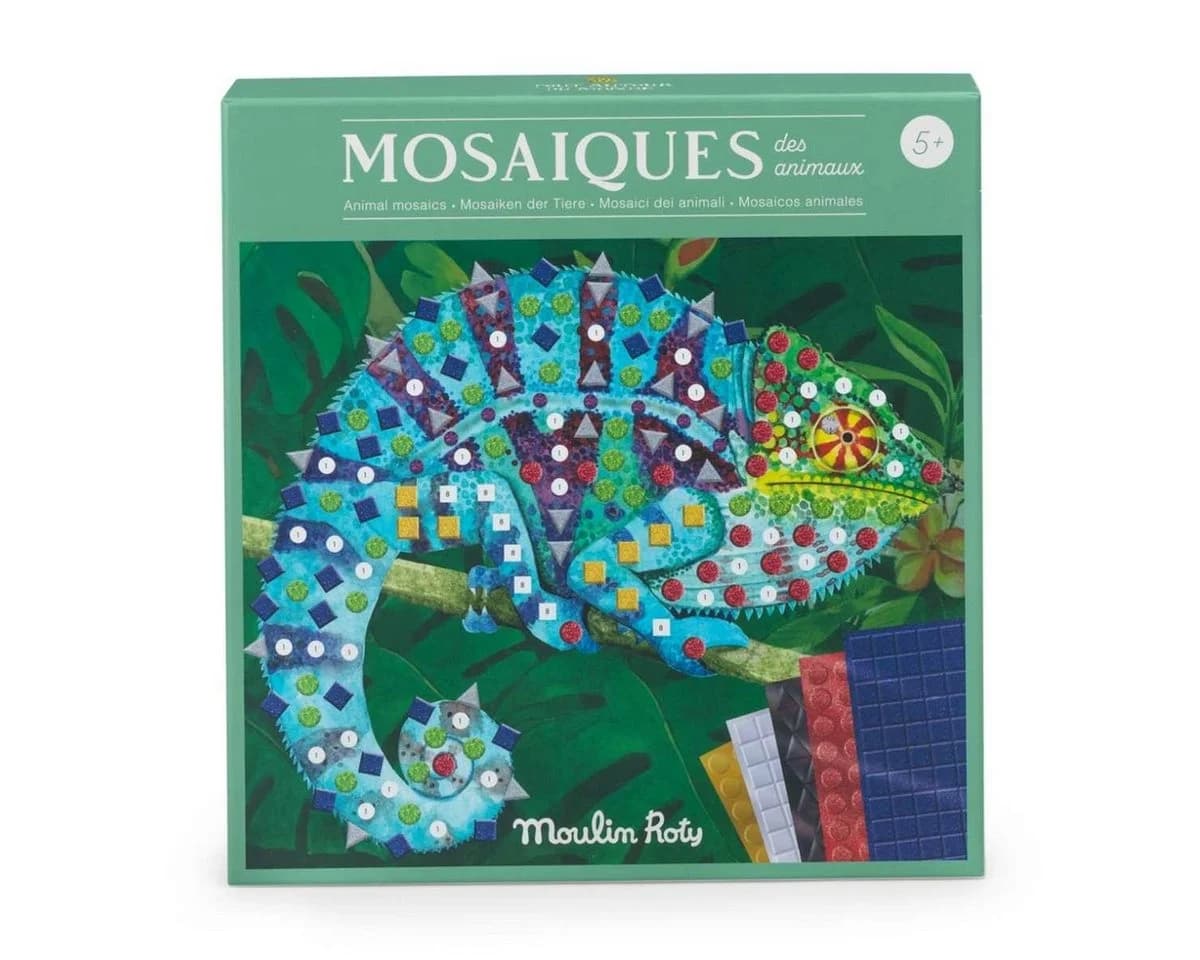 Moulin Roty Kreativset Mosaik Bastelset Tiere mit Glitzersteinen - Bild 2