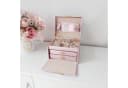 Beautylushh Schmuckkasten Rosa mit Schloss, Spiegel und Schubladen Bild 4