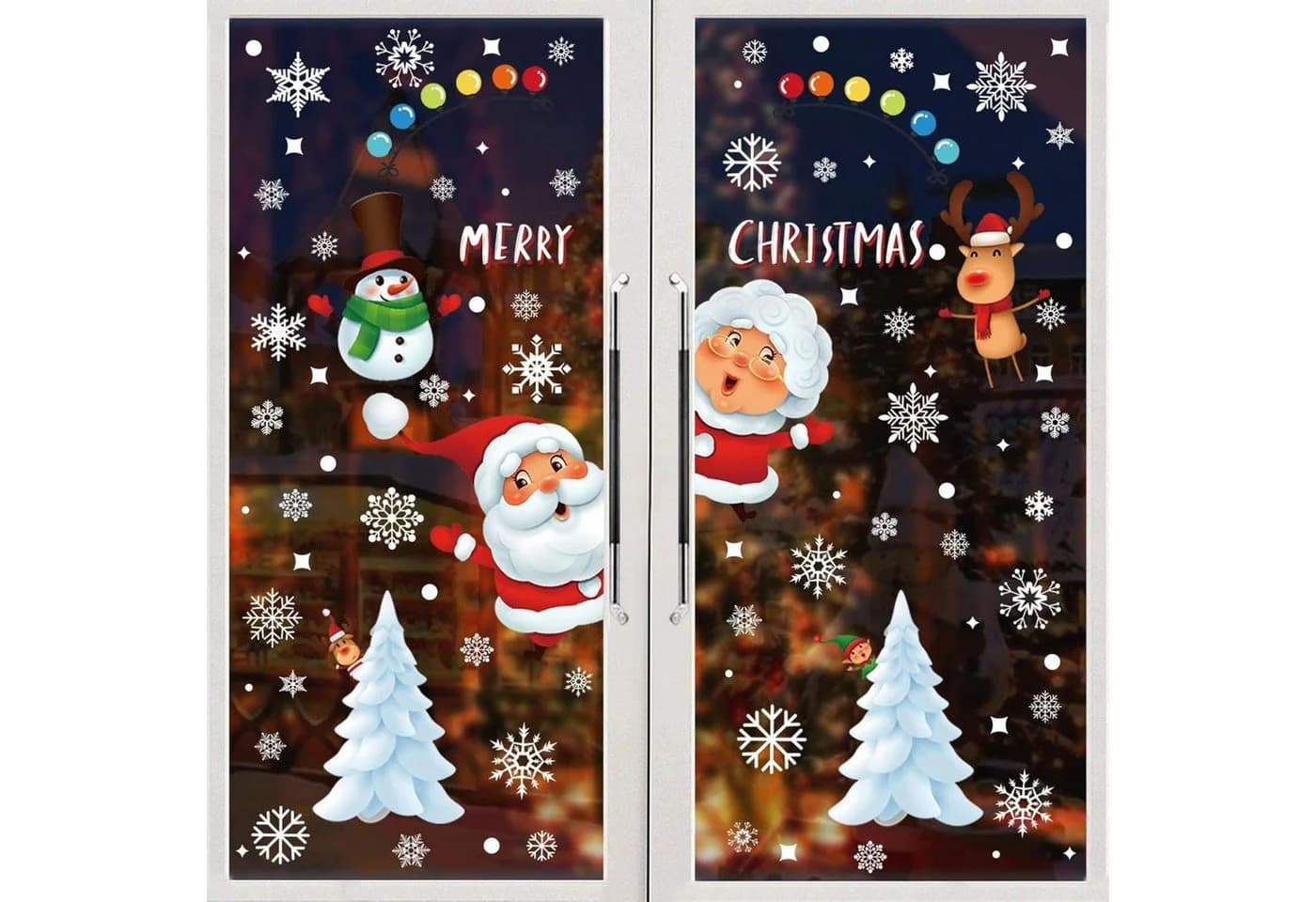 LA CUTE Fenstersticker Set 313tlg Weihnachten Schneeflocken PVC Matt - Bild 2
