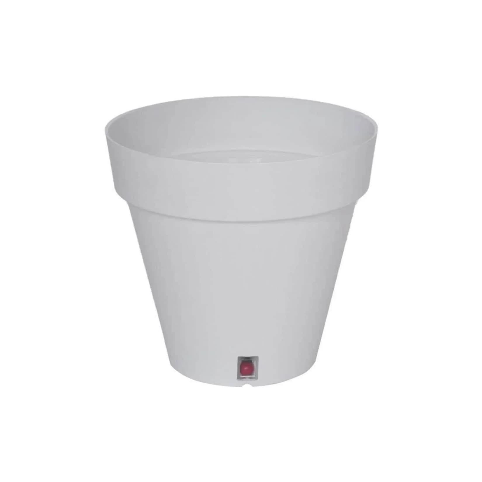 RIVIERA LOFT Runder Blumenkasten Kunststoff Weiß 30 cm