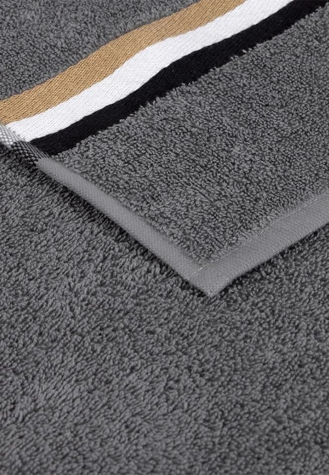 BOSS Home Duschtuch BLINEA Grau Frottier mit BOSS-Band Bordüre
