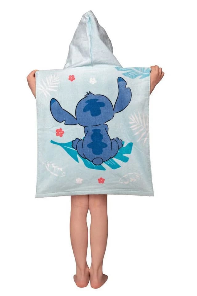 Lilo & Stitch Kinder Poncho mit Kapuze, Strandtuch, Handtuch