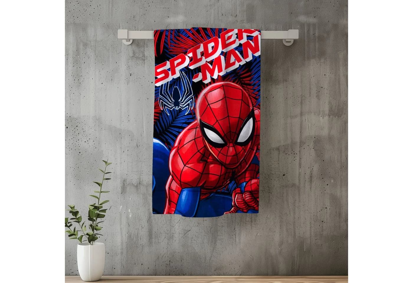 Spiderman Kinder Strandtuch 140x70 cm 100% Baumwolle Badetuch