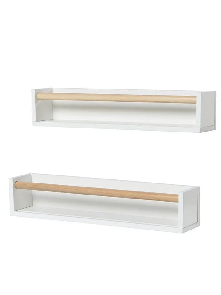 vertbaudet Wandregal 2er-Set KONFETTI Weiß/Natur Kinderzimmer