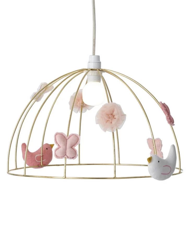 vertbaudet Lampenschirm VOLIERE Kinderzimmer Schmetterling Gold