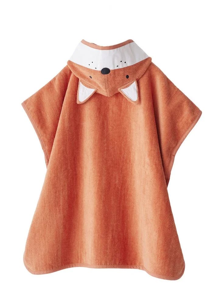 vertbaudet Badeponcho Kinder Fuchs-Kostüm Orange Frottee